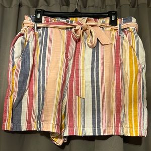 Plus Size Paper Bag Shorts